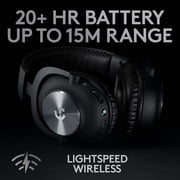 Logitech G PRO X Wireless LIGHTSPEED Gaming Headset with Blue VO!CE Mic Filter Tech, 50 mm PRO-G Drivers, and DTS Headphone:X 2.0 Surround Sound, 20+ Hour Battery Life, for PC, PS5, PS4, Switch, Black