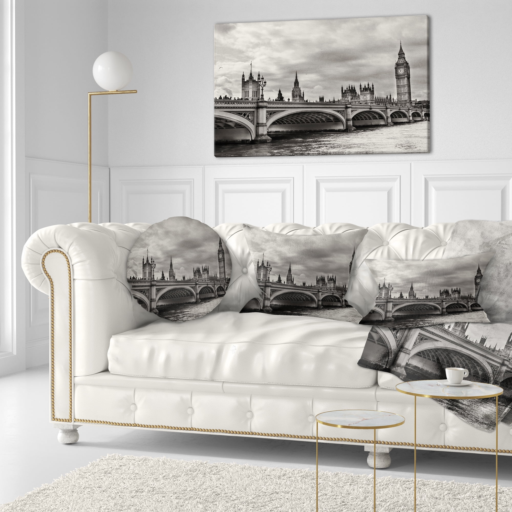 Designart Wonderful View of Westminster Bridge - Cityscape Throw Pillow - 12x20
