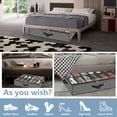 thumbnail image 2 of Under Bed Shoe Storage Organizer for Closet Fits 24 Pairs-Sturdy Underbed Shoe Storage Box Bins,Set of 2 (Linen-like Black), 2 of 8