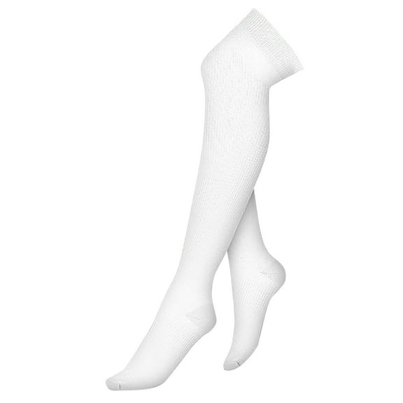 BYHONG Socks for Women Thigh High Compression Socks for Women & Men Circulation Over The Knee High Stocking Running Socks Womens White One Size