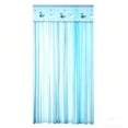 thumbnail image 2 of Lace Mesh Door Curtain Embroidered Accents No Drill Insect Resistant Light Filtering Door Cover Stick on Installation Decorative, Light Blue, JKODE, 2 of 6