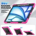 thumbnail image 4 of Dteck Full Body Case for iPad Air 13 inch 2025/2024,Shockproof 3-Layer Protection Case with Screen Protector 360° Rotating Stand Built-in Pencil Holder Cover with Hand/Shoulder Strap,Rose, 4 of 7