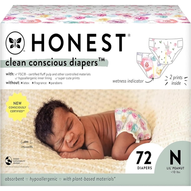 Pañales The Honest Company Clean Conscious para recién nacidos, 72 unidades