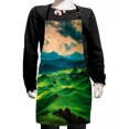 thumbnail image 1 of Tuscany Kids Apron, Tuscany Spring Rolling Hills on Sunset Agriculture Farmlands Volterra Italy, Boys Girls Apron Bib with Adjustable Ties for Cooking Baking Painting, Seafoam Green, by Ambesonne, 1 of 2
