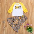 thumbnail image 2 of Gupgi Hauts à Manches Longues Patchwork pour Bébé Fille + Pantalons Imprimé Léopard Tournesol, 2 of 4