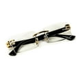 thumbnail image 5 of Original Retro Vintage Rectangular Style Designer Rimless Clear Lens Gold Frame Eyewear Unisex Square Frameless Men’s Women Clear Tint Rectangle Hip Hop Eye Glasses, 5 of 6