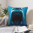 thumbnail image 6 of Fotbe Open-Mouthed Shark Pattern Velvet Decorative Throw Pillow Covers with Elegant Piping, Soft Plush Cushion Cover for Sofa, Bed, Car, Office-16"x16", 6 of 8