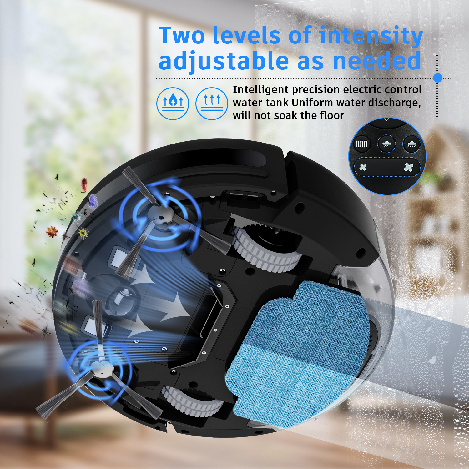 ONSON Robot Vacuum Cleaner, 2 in 1 Robot Vacuum and Mop Combo, With WIFI Connection For Pet Hair, Hard Floor - image 3 of 9