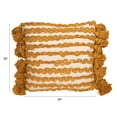 thumbnail image 2 of Creative Co-Op Woven Cotton Pillow with Stripes and Tassels, Mustard Color and Natural, 2 of 2