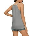 thumbnail image 6 of Lenpel Women's Tank Tops Fashion Spaghetti Strap Hollow out V Neck Sleeveless Shirts Summer Casual Tunic Tees, 6 of 6