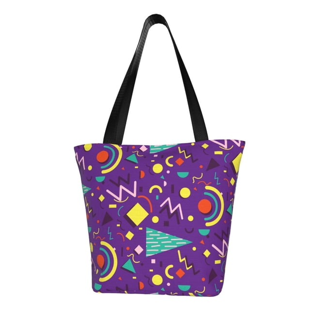 Balery Retro 80s Style Bolsa de Hombro con Diseño, Bolsa Grande y Duradera, Bolsa Versátil para Compras