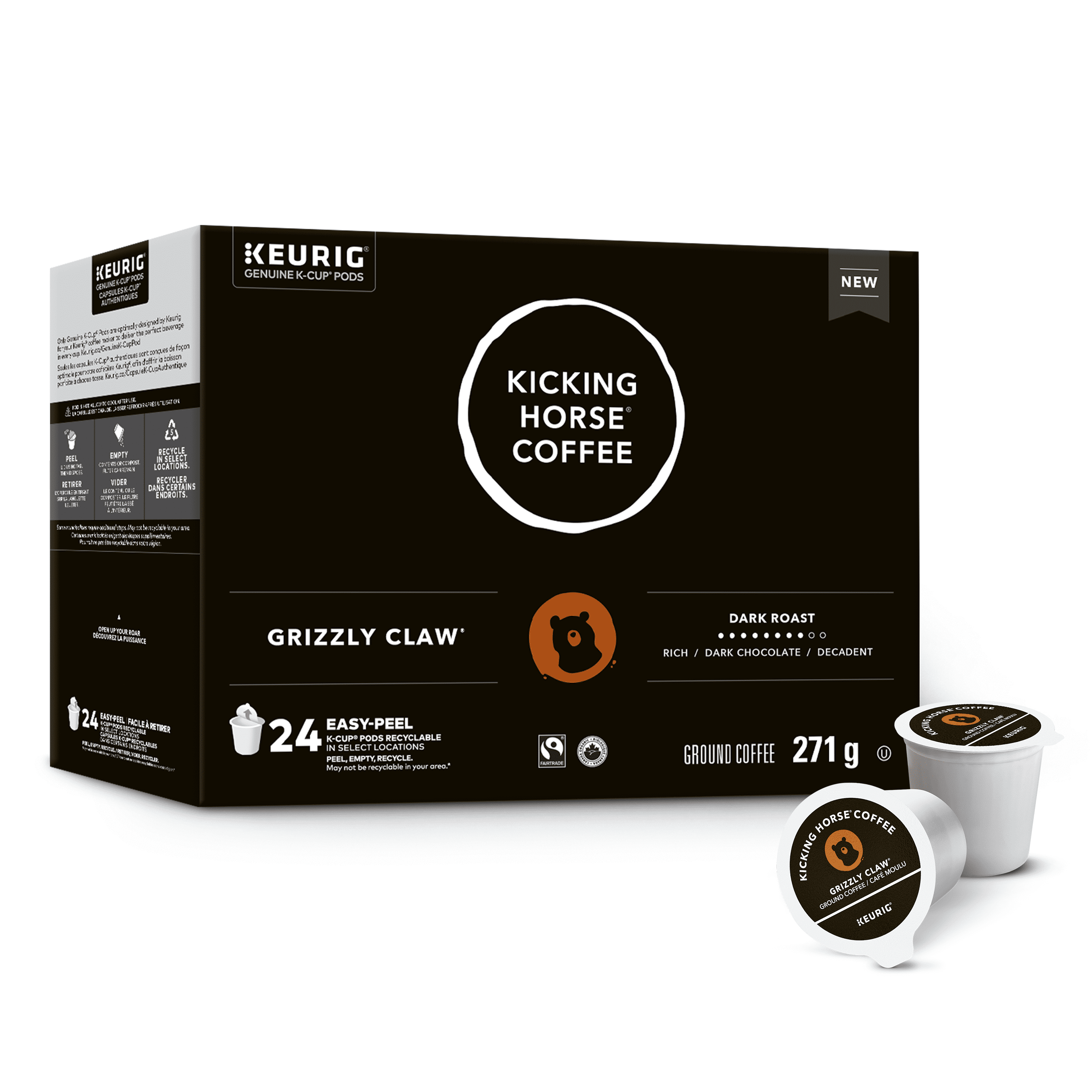 Kicking Horse Grizzly Claw, Dark Roast, K-Cup Coffee Pods