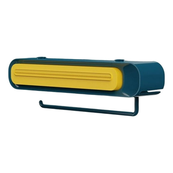 Wrap Cutter Dispenser, Reusable Cling Film Wrap Divider Kitchen Storage , Blue Yellow