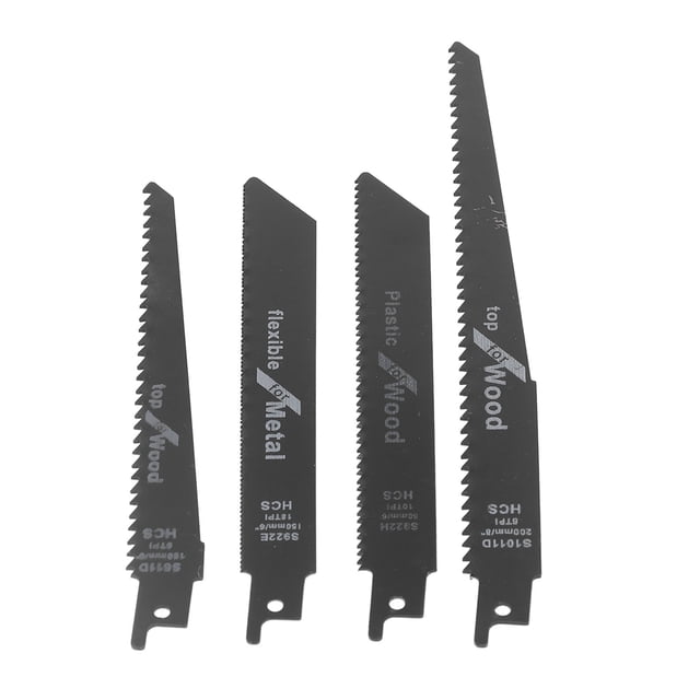 EOTVIA Jigsaw Blade,4Pcs Sabre Saw Blade Jigsaw Cutter Reciprocating Cutting Tool Set Kit For Wood Plastic Metal,Reciprocating Saw Blade