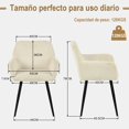 thumbnail image 3 of Juego de 2 Sillas de Comedor FurnitureR Con Reposabrazos Moderno Beige, 3 of 8