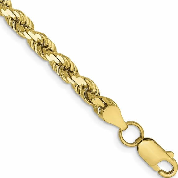 10K Yellow Gold 4.5mm Diamond-Cut Rope Chain (9 X 4.5) Made In Peru 10k035-9