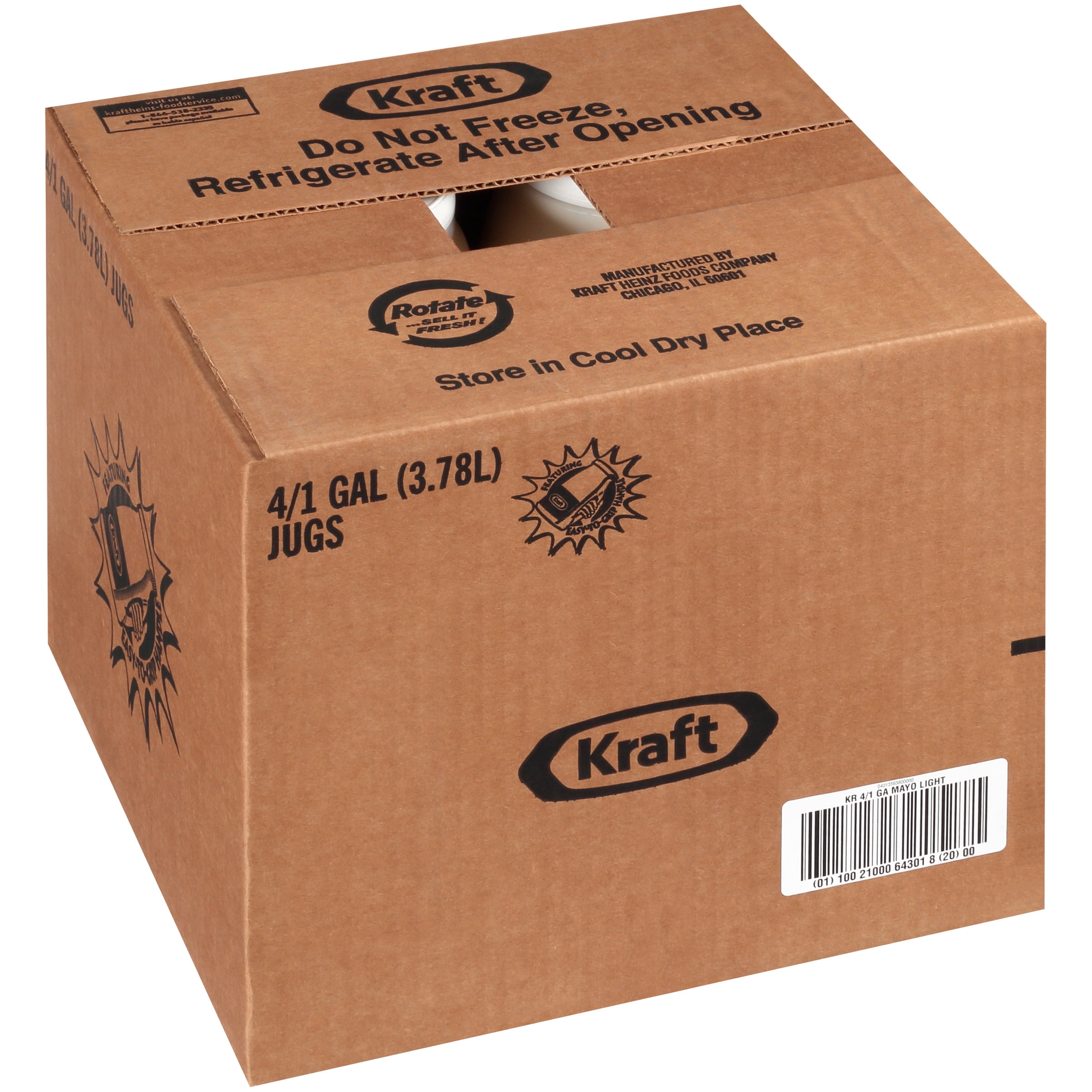 KRAFT Light Mayonnaise, 1 gal. Jugs (Pack of 4)