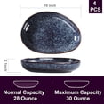 thumbnail image 3 of 30 oz Egg-Shaped Ceramic Pasta Bowls Set of 4, Porcelain Microwave Safe Serving Bowls with High Edge for Dinner, Salad, Soup, Reactive Glaze, Royal Blue, 3 of 7