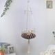 thumbnail image 5 of Cama hamaca para gatos tejida a mano | Columpio bohemio para gatos colgantes de cuerda | Cesta de gatito macramé con cascabeles | Material de algodón duradero | Muebles de interior para mascotas |, 5 of 5