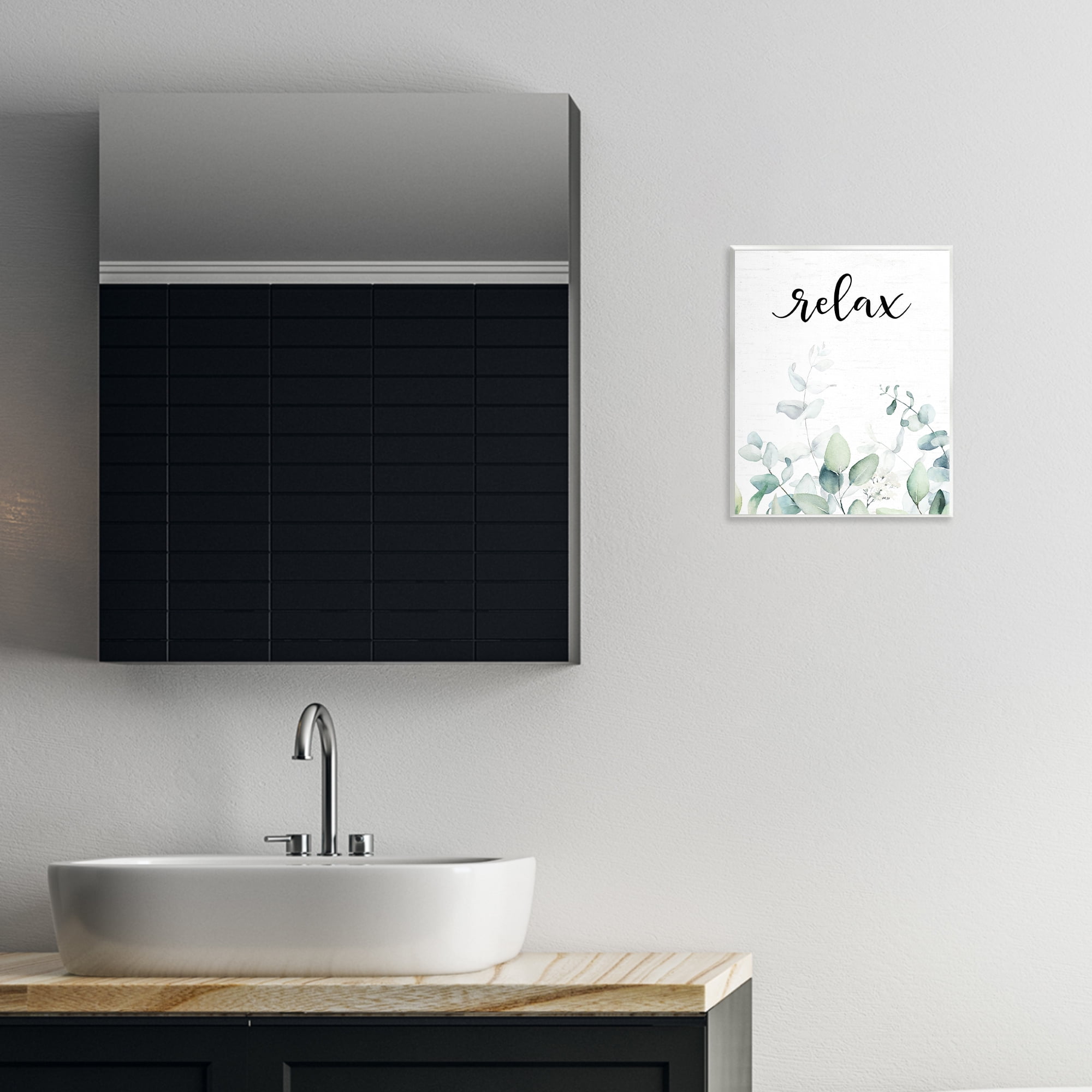 Relax Leafy Herbs Wall Plaque Art, design by Lettered and Lined