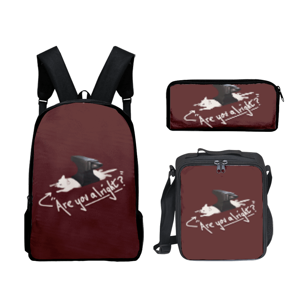 Wilbur Soot Merch Cool Backpack 3D School Student Travel set of Daypack