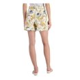 thumbnail image 2 of INC Womens Ivory Pocketed Zippered Hook And Bar Closure Belted Floral High Waist Shorts 16, 2 of 4