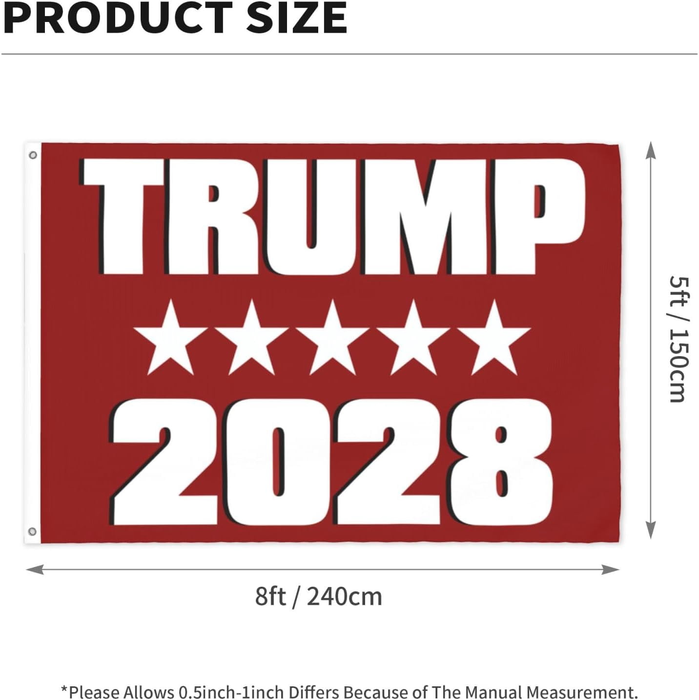 Red White T 2028 Flag 5x8ft Outdoor Double Sided Patriotic America Flags Retro President Garden Decoration Banner For Outside Clear Vivid Color, Uv & Fade Resistant