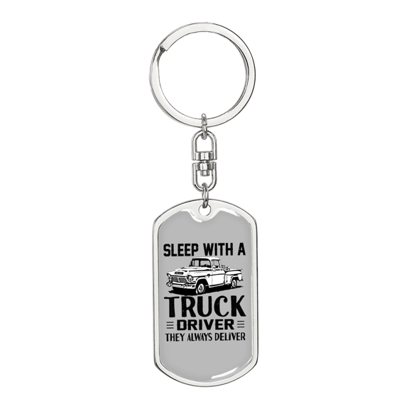 They Always Deliver Swivel Keychain Dog Tag Stainless Steel or 18k Gold