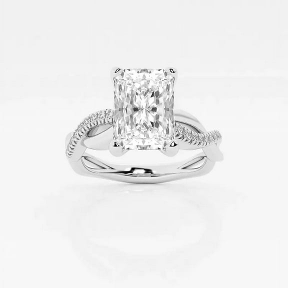 Zoya Jewel 2.3 Ct Radiant Cut Diamond Engagement Ring – Twisted Infinity Style – Lab Created for Women – 14K White Gold Plated – Perfect Wedding Gift Ring