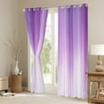 thumbnail image 3 of Feelyou Dreamy Plum Stripes Curtains Pack of 2 (42x84 Each), Abstract Geometric Curtains Blackout, Teens Girls Boys Kids Bedroom Curtains, Blackout Curtains Home Decor, 3 of 6
