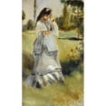 thumbnail image 2 of Pierre-Auguste Renoir 10x14 Black Ornate Wood Framed Double Matted Museum Art Print Titled: Woman in a Park (1866), 2 of 5