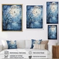 thumbnail image 4 of Designart "Blue White Tree Moonlit form II" Landscape Trees Floater Framed Canvas Art Print, 4 of 7