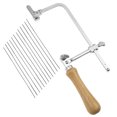 thumbnail image 3 of 1 Juego de sierra de arco con marco ajustable, herramienta profesional para hacer joyas con mango de madera., 3 of 8