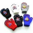 thumbnail image 2 of Dyfzdhu Children Winter Warm Robot Print Patchwork Knitted Cute Gloves Black, 2 of 9