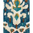 thumbnail image 2 of Zarris, Chariklia 20x24 Gold Ornate Wood Framed with Double Matting Museum Art Print Titled - Ocean Ikat IV, 2 of 4
