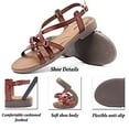 thumbnail image 3 of Ataiwee Women's Flat Slide Sandals - Fashion Adjustable Cross Strappy Braided Flat Summer Shoes., 3 of 6