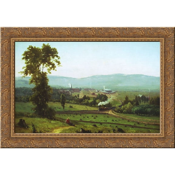 The Lackawanna Valley 24x18 Gold Ornate Wood Framed Canvas Art by George Inness