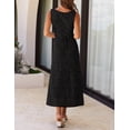 thumbnail image 3 of Merokeety Womens Summer Dresses Floral Boat Neck Tie Waist Bodycon Formal Dress Black xl, 3 of 5