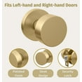 thumbnail image 3 of Mega Handles Buena Passage Door Knob | Reversible Heavy Duty Design for Hallway, Closet, Bathroom | Satin Brass, 3 of 4