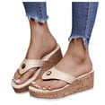 thumbnail image 5 of Mostsola Flip Flops for Women Platform Sandals Casual Slip on Shoes Wedge Thong Sandals Slides, 5 of 5