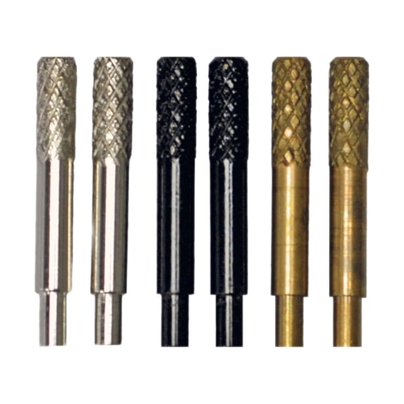 WE Games Machined Metal Cribbage Game Pegs - Set of 6 - 2 Brass, 2 Chrome, 2 Black