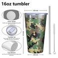 thumbnail image 4 of 16oz Tumblers Classic Camo Green Black Pattern Stainless Steel Vacuum Insulated Double Wall Travel Tumbler Cups Mug with Lid and Straw,Cleaning Brush for Coffee,Tea, 4 of 4