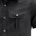 thumbnail image 3 of Fnnxeal Men Button Down Shirt Cargo Short Sleeve Summer Casual Collared Pocket Black Shirts for Men Size 2XL, 3 of 4
