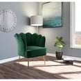 thumbnail image 2 of Meridian Furniture Jester Green Velvet Accent Chair with Gold Iron Legs, 2 of 5
