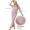 thumbnail image 4 of MINTREUS Women's Pajama Set Long Sleeve Lounge Set Ribbed knit Sleepwear Two Piece Pjs Set with Pocket, 4 of 7