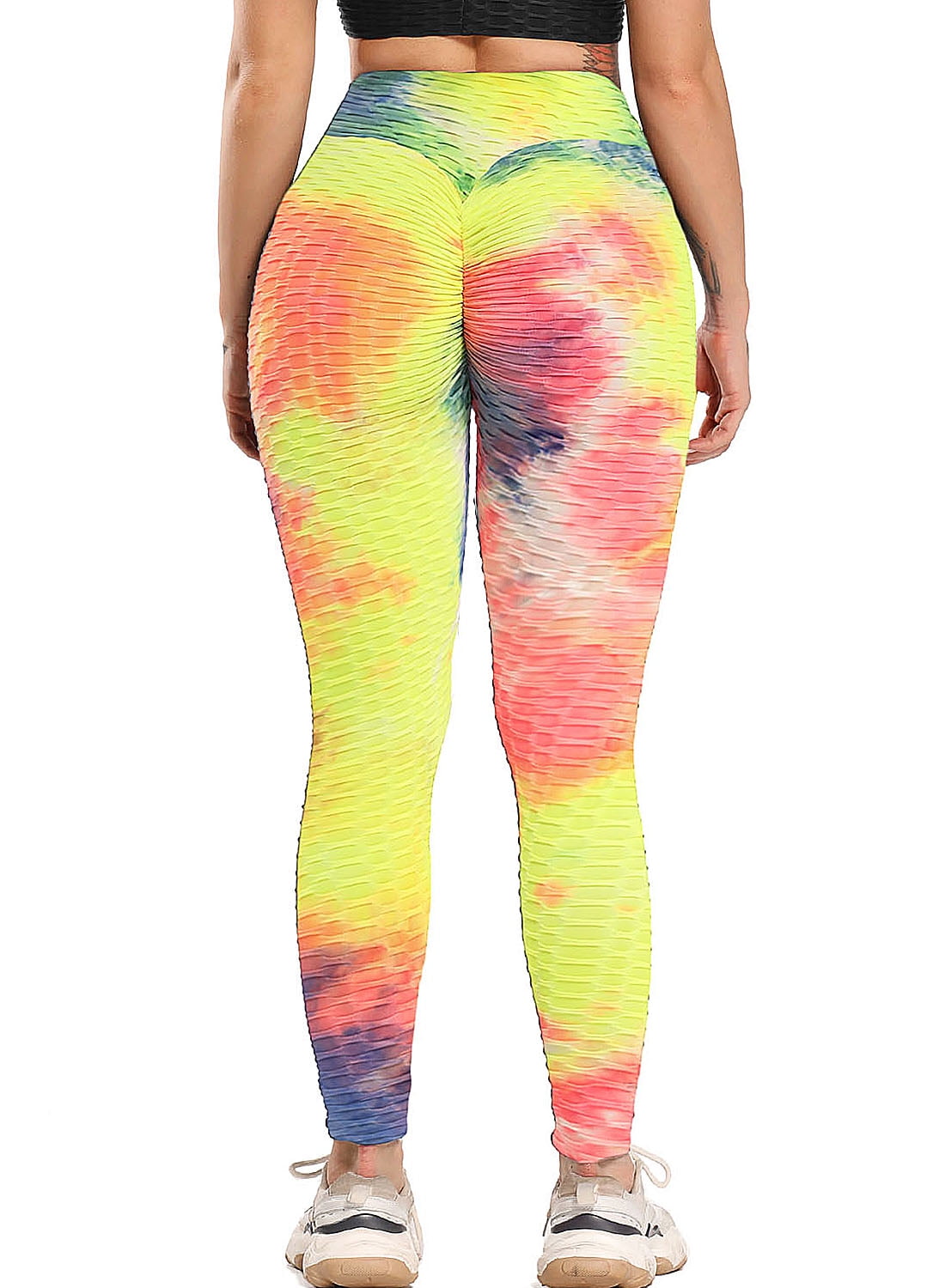 Leggings for Women Buff Lift Tummy Control Tie Dye Printing High Waist Exercise Fitness Running Athletic Yoga Pants 
