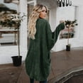 thumbnail image 3 of Womens Cardigans Sweater Solid Color Outwears Long Sleeves Plus Size Open-Front Knit Chunky Long Coat with Pocket, 3 of 7