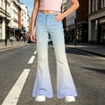 thumbnail image 2 of Glisme Teen Girls Trousers Gradient Zip Front With Pockets Autumn Loose Fit Girls Flare Leg Pants Size 13-14 Years, 2 of 4