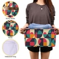 thumbnail image 3 of Yayeee Canvas Storage Basket with Handles for Shelves Fabric Bins Closet Organizer, Retro Geometric, 3 of 8