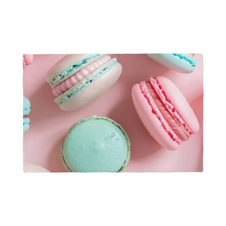

Table Placemats Set of 6 - Pastel Macarons Delight 12x18 In Faux Linen Double Heat Resistant Place Mats Cloth Indoor/Outdoor Placemats Washable Table Mats for Dining Kitchen Party